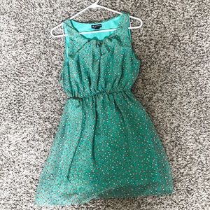 Cute green with orange flower dress
